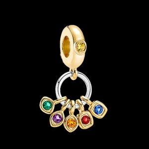 Pandora Marvel The Avengers Infinity Stones Dangle Charm, Gold-Plated